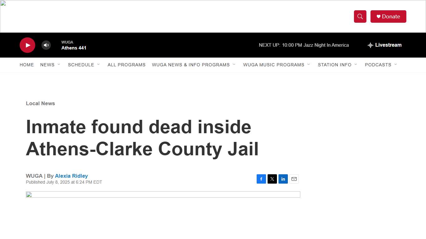 Inmate found dead inside Athens-Clarke County Jail